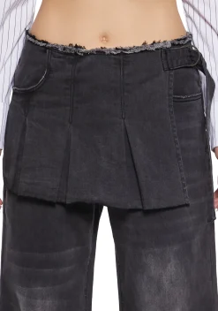 Dolls Kill x NARUTO SHIPPUDEN Bottoms|Pants*Ninja Academy Elite Wide Leg Pants With Skirt