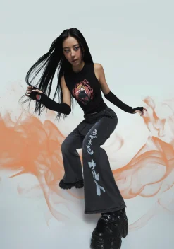 Dolls Kill x NARUTO SHIPPUDEN Bottoms|Pants*Ninja Academy Elite Wide Leg Pants With Skirt