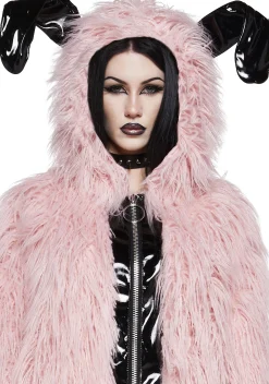 Widow Outerwear|Plus*Nocturnal Critter Faux Fur Jacket