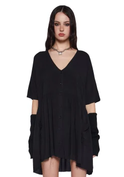 Current Mood Dresses*Not Your Babydoll Dress - Black