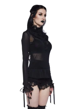 Widow Tops*Obsession Within Long Sleeve Top - Black