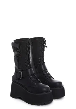 Current Mood Boots*Obsidian Platform Zip-Up Boots - Black