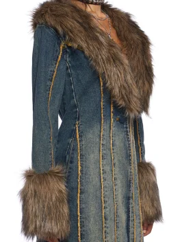 Current Mood Outerwear|Plus*Off Beat Charm Denim Maxi Coat - Dark Blue