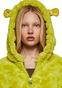 Dolls Kill x Shrek Outerwear|Sweatshirts & Hoodies*Ogre Chic Fuzzy Zip-Up Jacket
