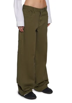 dELiA*s by Dolls Kill Bottoms|Pants*Olive So Misunderstood Twill Carpenter Pants