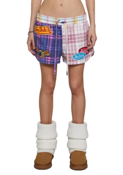 Dolls Kill x Von Dutch Bottoms|Shorts*Patchwork Graphic Lounge Shorts