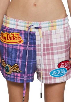 Dolls Kill x Von Dutch Bottoms|Shorts*Patchwork Graphic Lounge Shorts