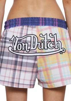 Dolls Kill x Von Dutch Bottoms|Shorts*Patchwork Graphic Lounge Shorts