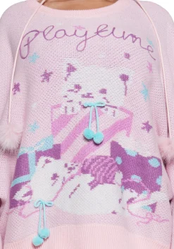 Sugar Thrillz Outerwear|Sweatshirts & Hoodies*Paws And Surprises Intarsia Sweater