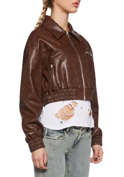 x_Blue Blush Outerwear*Playing It Cool Bomber Jacket