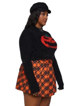 Trickz N' Treatz Tops|Plus*Plus Cut It Out Crop Sweater