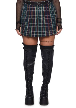 Current Mood Bottoms|Skirts*Plus Dress Code Plaid Skirt