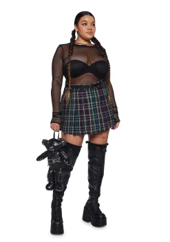 Current Mood Bottoms|Skirts*Plus Dress Code Plaid Skirt