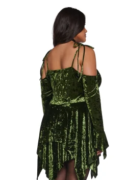 Current Mood Dresses|Plus*Plus F is For Fairies Handkerchief Dress - Olive Velvet