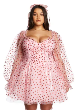 Sugar Thrillz Dresses|Plus*Plus Heavenly Affair Babydoll Dress-Pink