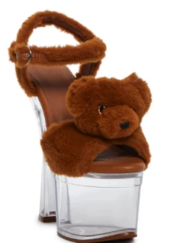 Sugar Thrillz Platforms|Heels*Plush Paws Platform Heels - Brown