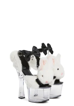 Playboy by Dolls Kill Platforms|Heels*Plush Paws Platform Heels - Playboy Bunny