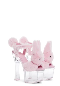 Sugar Thrillz Platforms|Heels*Plush Paws Platform Heels - Pink