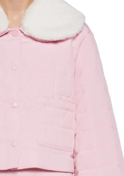 Sugar Thrillz Outerwear|Plus*Polar Express Quilted Jacket - Pink