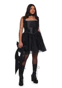 Sugar Thrillz Dresses|Plus*Polished Pirouette Corset Dress - Black
