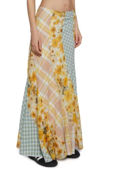 Current Mood Bottoms|Skirts*Pressed Flowers Maxi Skirt