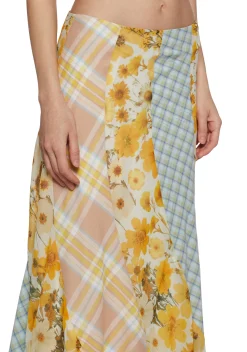 Current Mood Bottoms|Skirts*Pressed Flowers Maxi Skirt