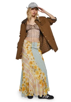 Current Mood Bottoms|Skirts*Pressed Flowers Maxi Skirt