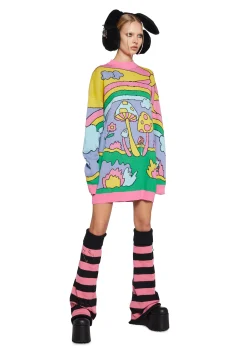 Current Mood Tops|Plus*Psychedelic Fantasy Oversized Sweater
