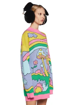 Current Mood Tops|Plus*Psychedelic Fantasy Oversized Sweater