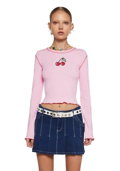 dELiA*s by Dolls Kill Tops|Plus*Pucker Up Long Sleeve Tee