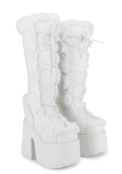 Demonia Boots|Platforms*Pure Vigilance Platform Boots-White