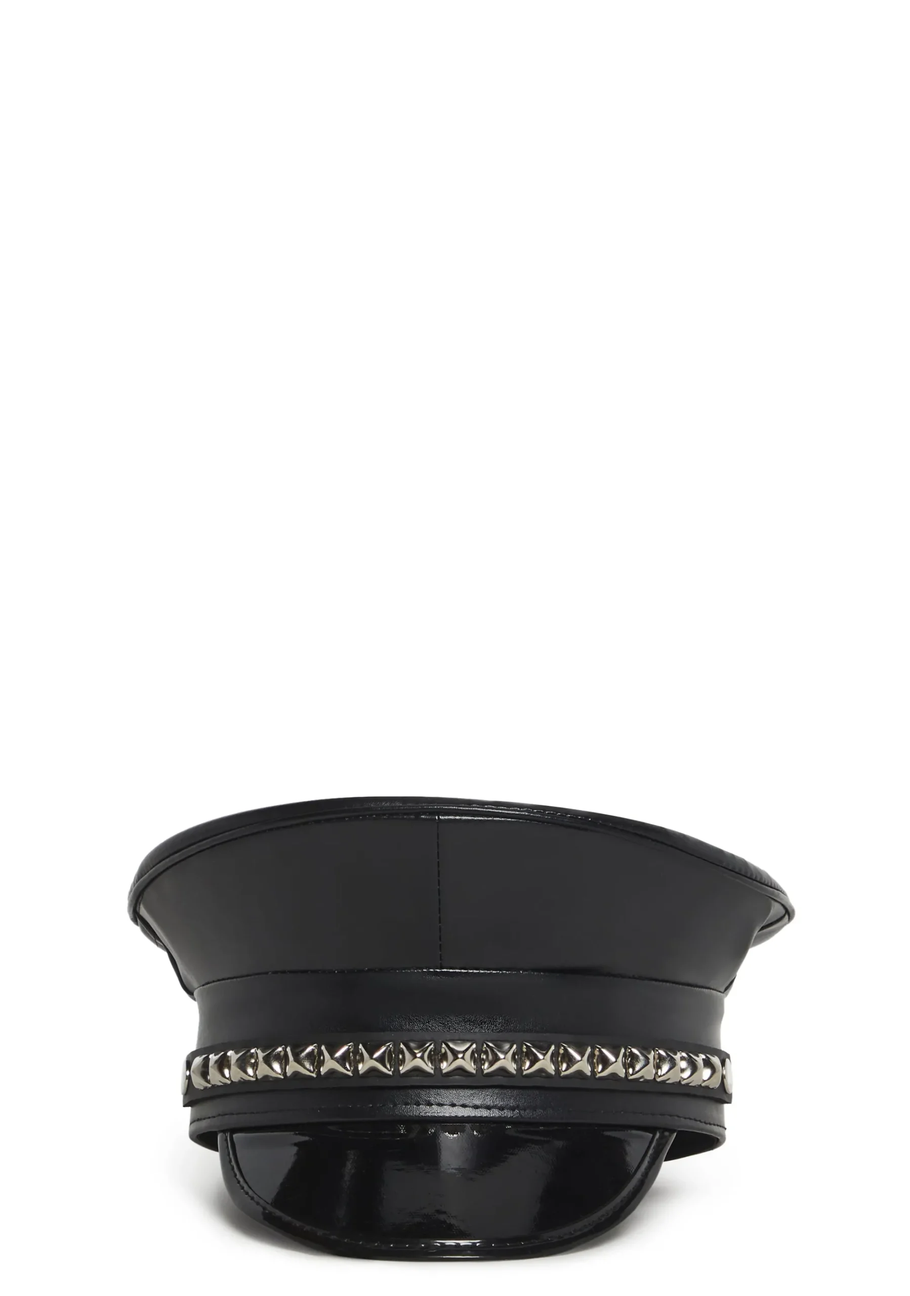 Funk Plus Hats*Pyramid Studded Captain Hat - Black
