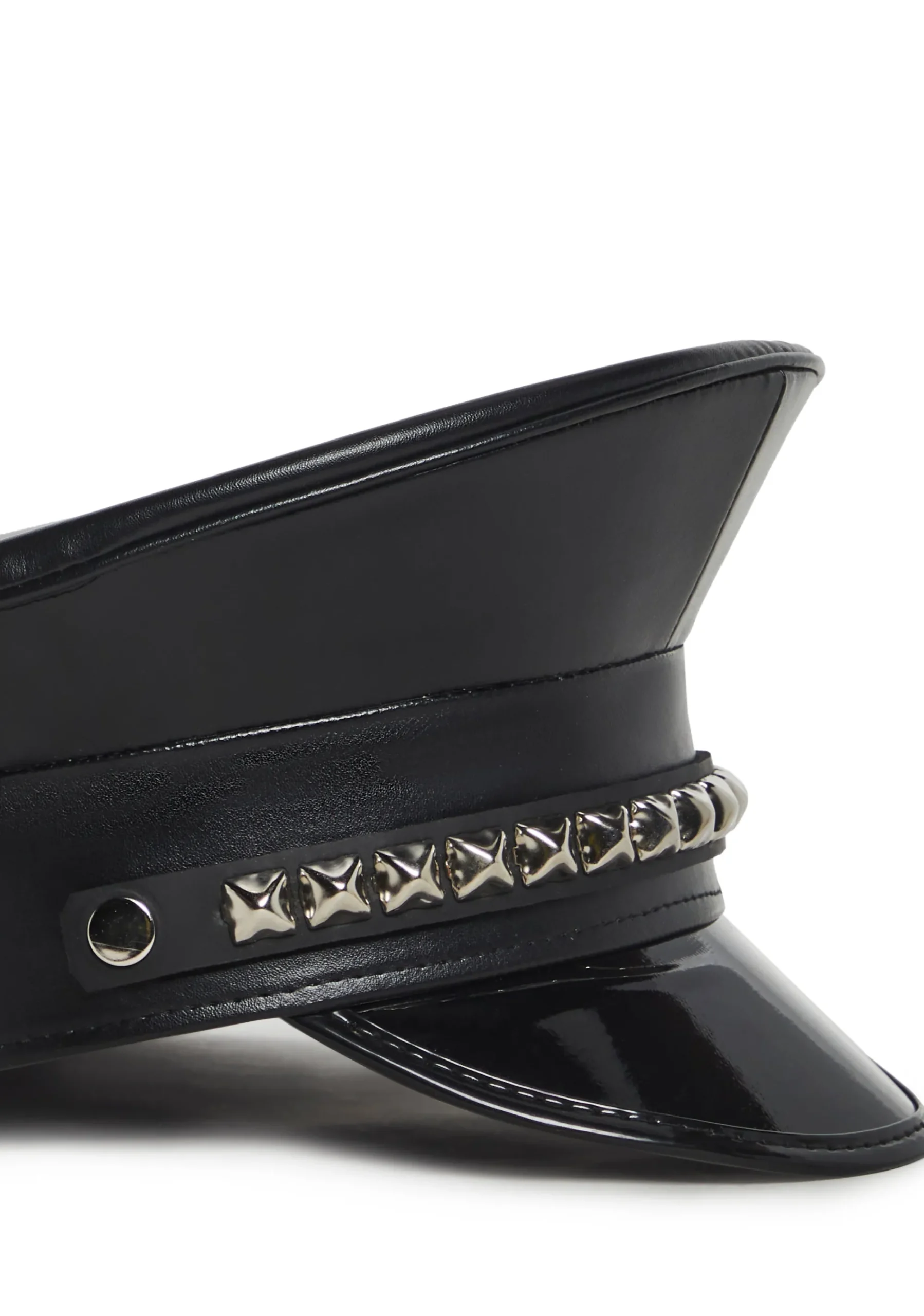 Funk Plus Hats*Pyramid Studded Captain Hat - Black