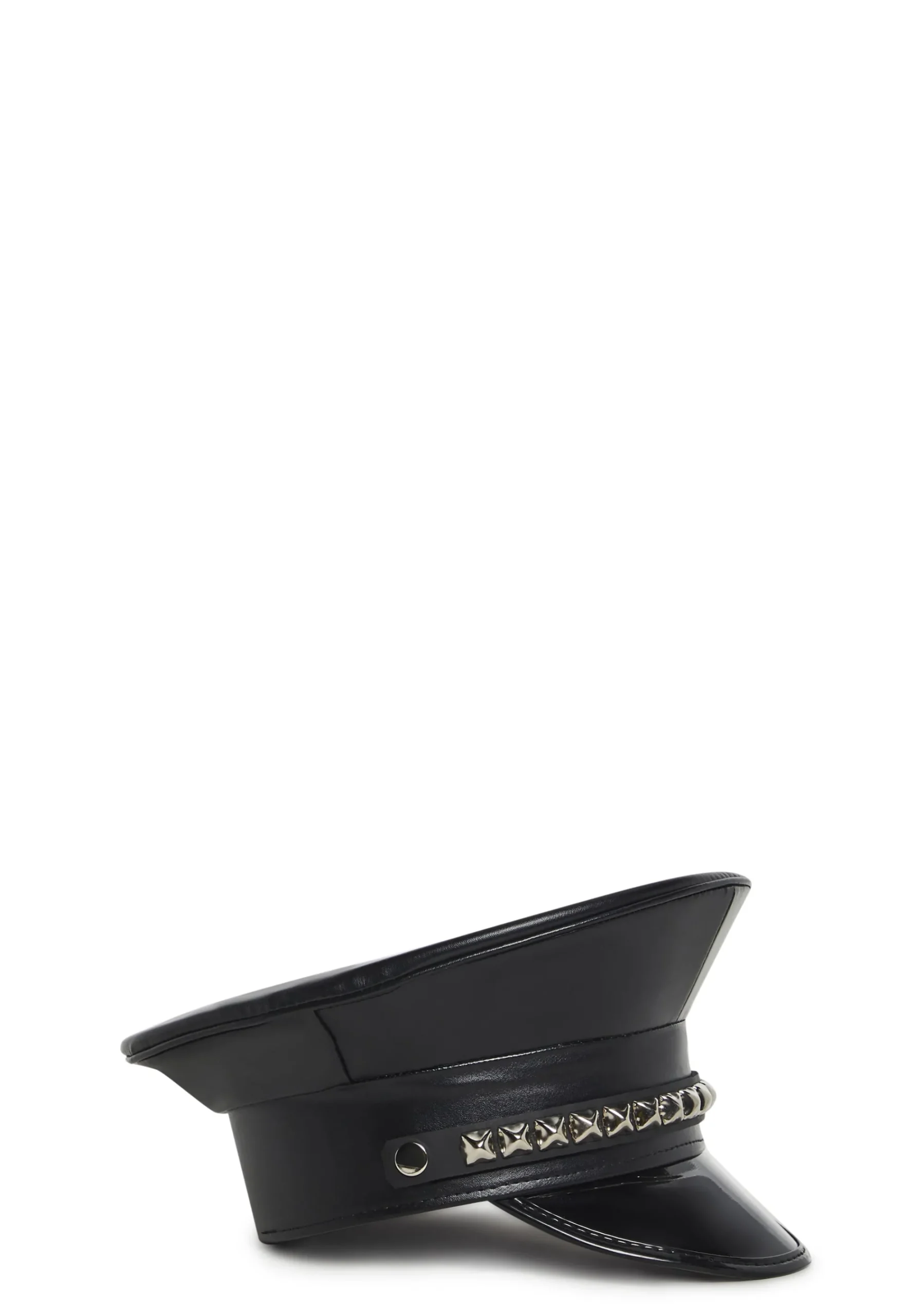 Funk Plus Hats*Pyramid Studded Captain Hat - Black