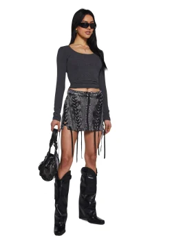 Current Mood Bottoms|Skirts*Raider Maiden Acid Wash Skirt