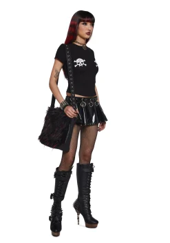 Widow Tops|Plus*Raise The Dead Skull Baby Tee