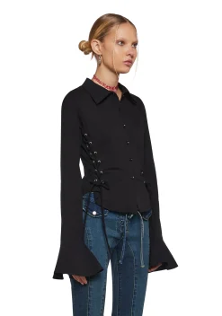 dELiA*s by Dolls Kill Tops|Plus*Rare Moment Collared Top - Black