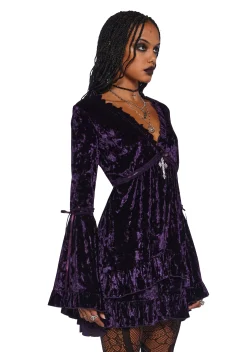 Widow Dresses|Mini Dresses*Real Divinity Mini Dress - Purple Velvet