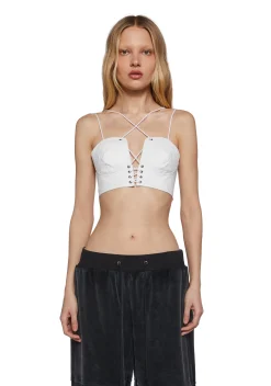 DARKER WAVS Corsets|Tops*Replay Strappy Bustier Bra - White