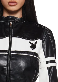 Playboy by Dolls Kill Outerwear|Plus*Rev Me Up Moto Jacket