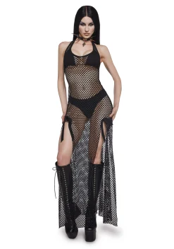 Current Mood Dresses|Plus*Romantic Rebel Maxi Dress - Fishnet