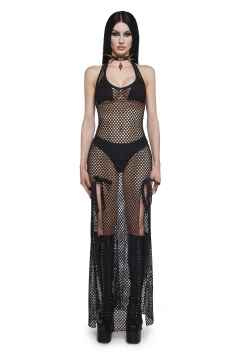 Current Mood Dresses|Plus*Romantic Rebel Maxi Dress - Fishnet