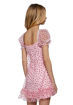 Sugar Thrillz Dresses|Plus*Romantic Words Babydoll Dress - Pink