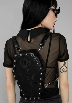 Widow Bags*Rose Resurrection Coffin Backpack