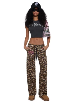 Ed Hardy Bottoms|Pants*Sacred Heart Leopard Sweatpants
