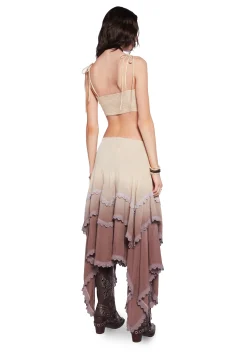 Current Mood Matching Sets*Sahara Wildflower Maxi Skirt Set - Brown