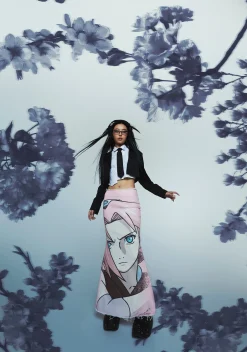 Dolls Kill x NARUTO SHIPPUDEN Bottoms|Skirts*Sakura Denim Maxi Skirt