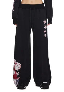 Dolls Kill x NARUTO SHIPPUDEN Bottoms|Pants*Sakura Wide Leg Sweatpants