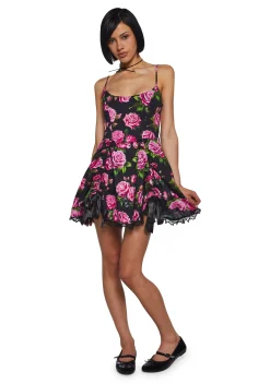 Sugar Thrillz Dresses|Mini Dresses*Scandal Sheet Mini Dress - Black Floral