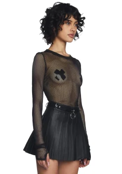 Current Mood Tops|Plus*See Thru Me Fishnet Top